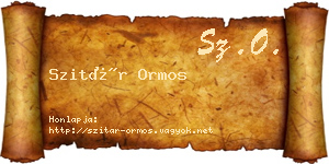 Szitár Ormos névjegykártya
